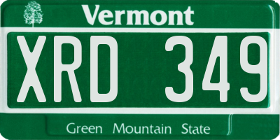 VT license plate XRD349