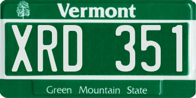 VT license plate XRD351