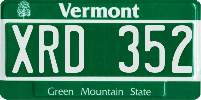 VT license plate XRD352