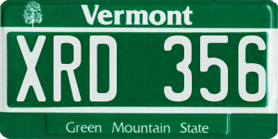 VT license plate XRD356