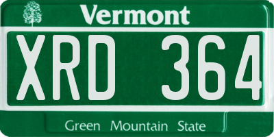 VT license plate XRD364
