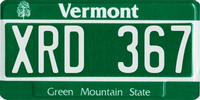 VT license plate XRD367