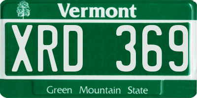 VT license plate XRD369