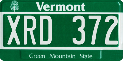VT license plate XRD372