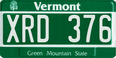 VT license plate XRD376