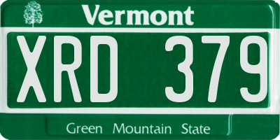 VT license plate XRD379