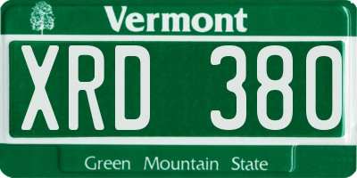 VT license plate XRD380