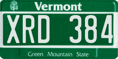 VT license plate XRD384