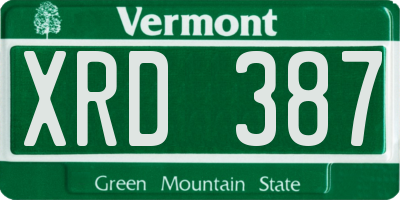 VT license plate XRD387