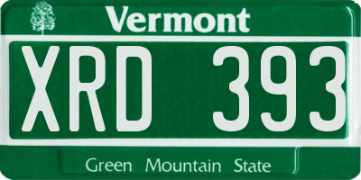 VT license plate XRD393