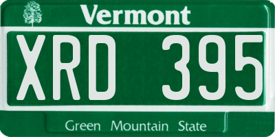 VT license plate XRD395
