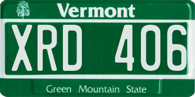 VT license plate XRD406