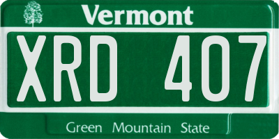 VT license plate XRD407