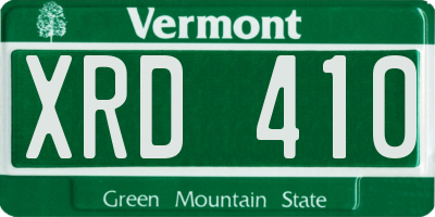 VT license plate XRD410