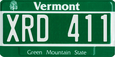 VT license plate XRD411