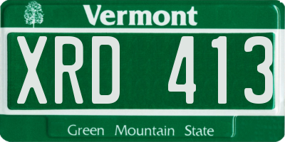 VT license plate XRD413