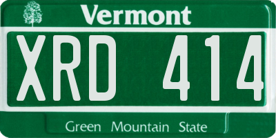 VT license plate XRD414