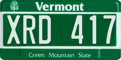 VT license plate XRD417