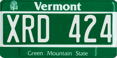 VT license plate XRD424