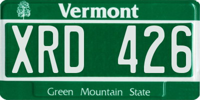 VT license plate XRD426