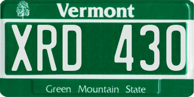 VT license plate XRD430