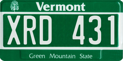 VT license plate XRD431