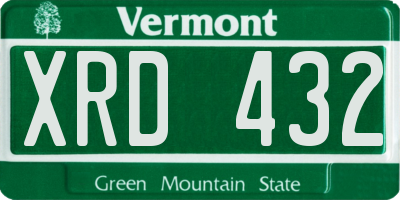 VT license plate XRD432