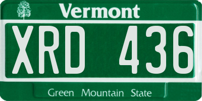 VT license plate XRD436