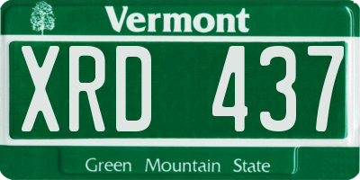 VT license plate XRD437