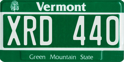 VT license plate XRD440