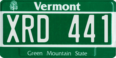 VT license plate XRD441