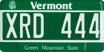 VT license plate XRD444