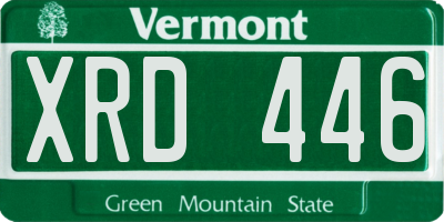 VT license plate XRD446