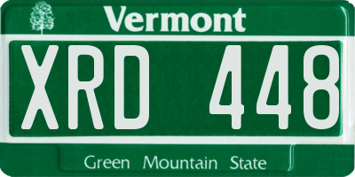 VT license plate XRD448