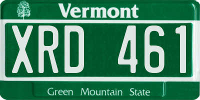 VT license plate XRD461