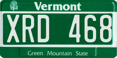 VT license plate XRD468