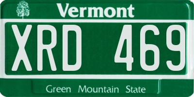 VT license plate XRD469