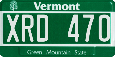 VT license plate XRD470