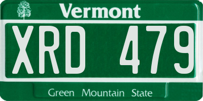 VT license plate XRD479