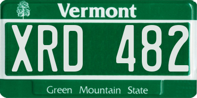 VT license plate XRD482