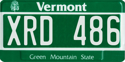 VT license plate XRD486