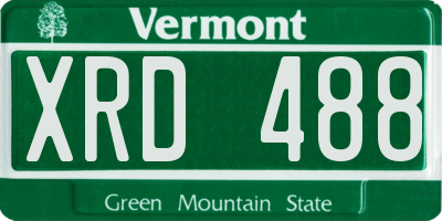 VT license plate XRD488