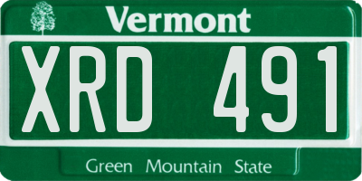VT license plate XRD491