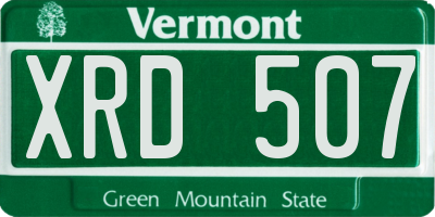 VT license plate XRD507