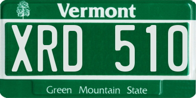 VT license plate XRD510