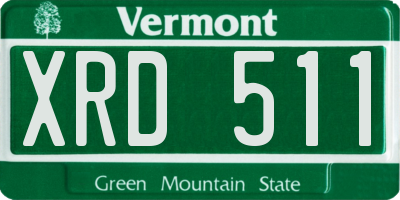 VT license plate XRD511