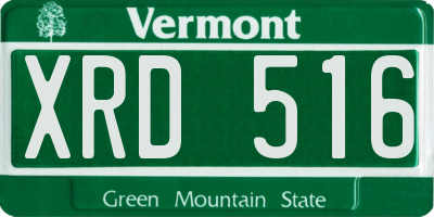 VT license plate XRD516