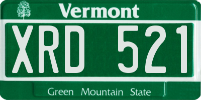 VT license plate XRD521