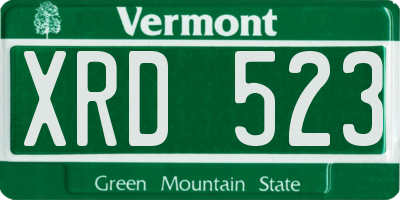 VT license plate XRD523