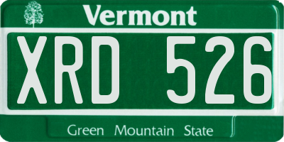 VT license plate XRD526